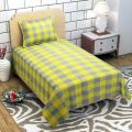 Julpic Cotton Checkered Flat Bed Sheet