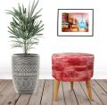 Red Wooden Ottoman