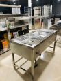 Stainless Steel Rectangular Silver New Polished Bain Marie Counter