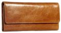 Plain Brown ladies leather wallet