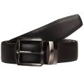 Black Plain men leather belt