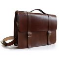 Pure Leather Brown Plain Mens Leather Bag