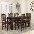 Walnut 140 kg crown solid wood 6 seater dining table set