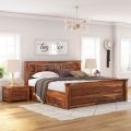 Flora Solid Wood King Size Bed