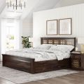 Brass Inlay Sheesham Wood niksa solid wood king size bed