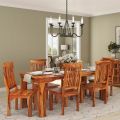 Stanford Solid Wood 6 Seater Dining Table Set