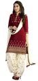 Punjabi Red Half Sleeves Unstitched Regular Fit Cotton Salwar Suit