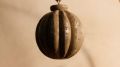 Brown wooden round christmas tree hanging ornament