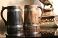 Round wooden viking  mug