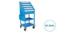 Metal Rectangular Blue Polished emergency drug trolley