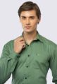 Mens Green Full Sleeves Cotton Shirt