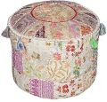 Cotton Available in Many Colors Round Printed Marusthali bohemian ottoman