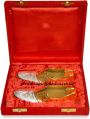 Rectangular Golden Polished Marusthali brass silver plated shoes