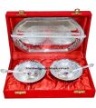 Silver Round Engraved Marusthali mbrs00021 brass bowl set