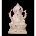 18 Inch Marble Carved Ganesh Statue