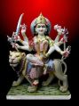 3 Feet Marble Multicolor Durga Mata Statue