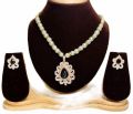 Metal As per requirement gold plated pearl beaded necklace set