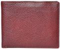 Enaya Genuine Leather Rectangular Plain maroon leather wallets