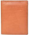 Enaya Genuine Leather Polished Rectangular Plain three fold tan brown leather wallets