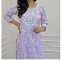 lilac embroidered cotton pant kurta
