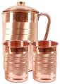 Hammered Copper Jug With 2 Glass Set
