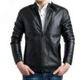 Black Full Sleeves Plain Men Leather Jackets