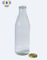 Transparent 1000 ml glass milk bottle
