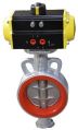 Cast Iron S G IRON / WCB / SS Blue Yellow Manual PN - 10 / 16 Aquaflow pneumatic actuator operated replaceable sleeve butterfly valve