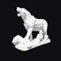 Roaring Lion Marble Statue