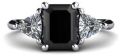 Dazzling 1.50 Carat Black Diamond Emerald Cut Ring