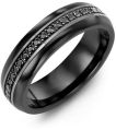 Unisex Eternity Black Diamond Wedding Ring 14k Gold
