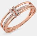White Diamond Ring in 14k Rose Gold for Women's