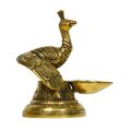 Golden Polished antique brass peacock diya