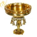 Golden Polished brass big ghungroo urli bowl