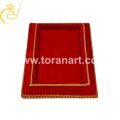 Rectangular Plain decorated red velvet wedding gift tray