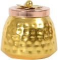 Golden Polished hammered gold copper plated jar