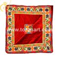 Rectangular Printed rajwadi work double bed maroon velvet quilt