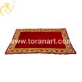 Rectangular Printed rajwadi work single bed maroon velvet quilt