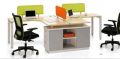 Plywood And Alumnium White Brown And Green modular office workstation