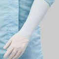 White 14 inch long cuff sterile latex surgical gloves