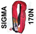 Polyester PVC Red lalizas sigme 170n inflatable life jacket