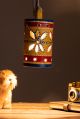hand painted cylinder shape lamp