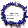 Round Blue lapis lazuli chips bracelet