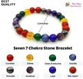 Polished Round As per requirement Marka Jewelry seven chakra gemstone bracelet