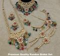 Metal & Beads Multi Color kundan bridal jewellery set
