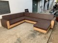 Brown Brown l shaped sofa set