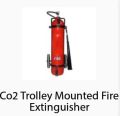 Brass Red Co2 Trolley Mounted Fire Extinguisher