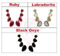 Gemstone 925 Silver Earring New Stylish Clipper Earrings With Gold Plated
