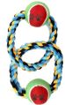 Multi Color Pets Like double ring ball tug dog rope toy