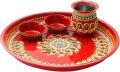 Stainless Steel Round Silver Polished Decorative Pooja Thali